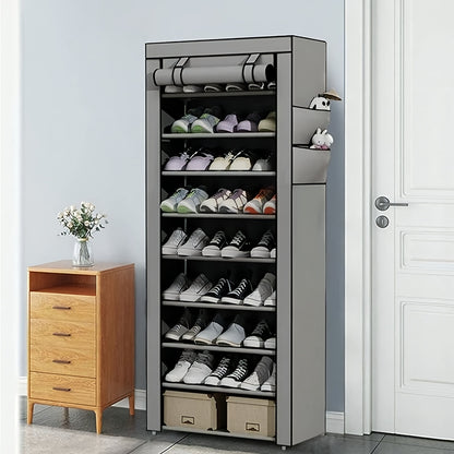 6/8/10 Tier Shoe Organizer with Nonwoven Fabric Cover Shoe Cabinet, Easy to Assemble, Portable Shoe Cabinet, Shoe Storage Shelf for 27-35 Pairs Of Shoes, Suitable for Various Scenes Such As Entryway, Suitable for Sneakers, High Heels, And Boots