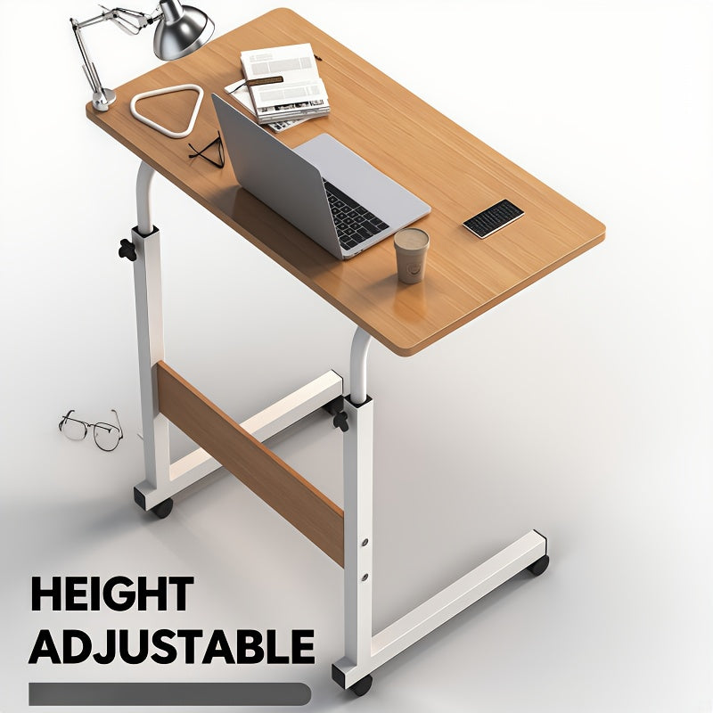 1 Movable Multifunctional Computer Desk, Home Bedroom Bedside Table Computer Desk, Bedroom, Living Room Dormitory, Lazy And Simple Student Writing Desk, Movable And Adjustable Height Laptop Desk, 360 Degree Rotating Wheels, Perfect Birthday Gift.