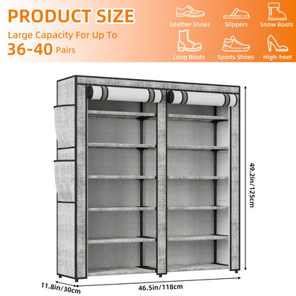 10-Tier Shoe Storage Organizer, Shoe Rack, Shoe Storage Cabinet, Large Capacity 50-56 Pairs Tall Shoe Shelf Free Standing Storage Cabinet Entryway Closet, Dustproof Floor Standing Storage Cabinet with Easy Assembly, for Halloween And Christmas