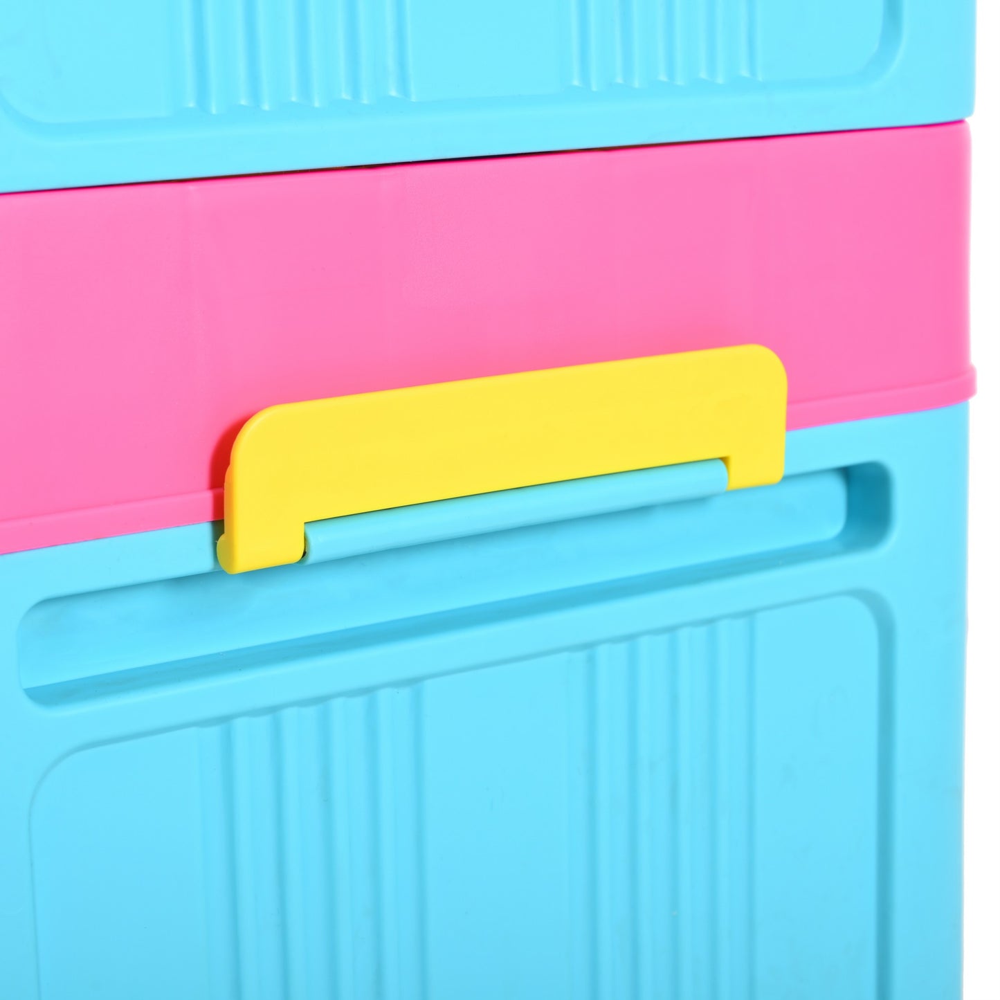 Dopamine Color Storage Organizer Set with 4/5 Tiers, Foldable And Waterproof. Features 360° Rotating Wheels And Magnetic Closure. Made from Durable PP Material with a Stackable Design, Perfect for Living Room, Office, Bedroom