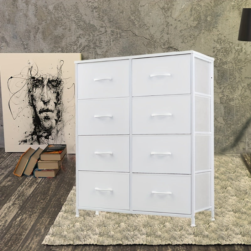 1 Or 2pcs 8-drawer Dresser with Metal Frame, High Feet, Can Be Mounted On The Floor Or Fixed to The Wall, Save Space, Quick Storage, Suitable for Indoor Use, Bedroom Storage
