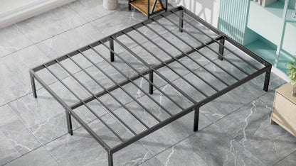 [Metal Platform Bed Frame] Bed Frame - 4 Size Platform Bed Frame Metal Mattress Foundation with Steel Slat Support, No Box Spring Needed, Storage Space Under Frame, Easy Assembly, Black