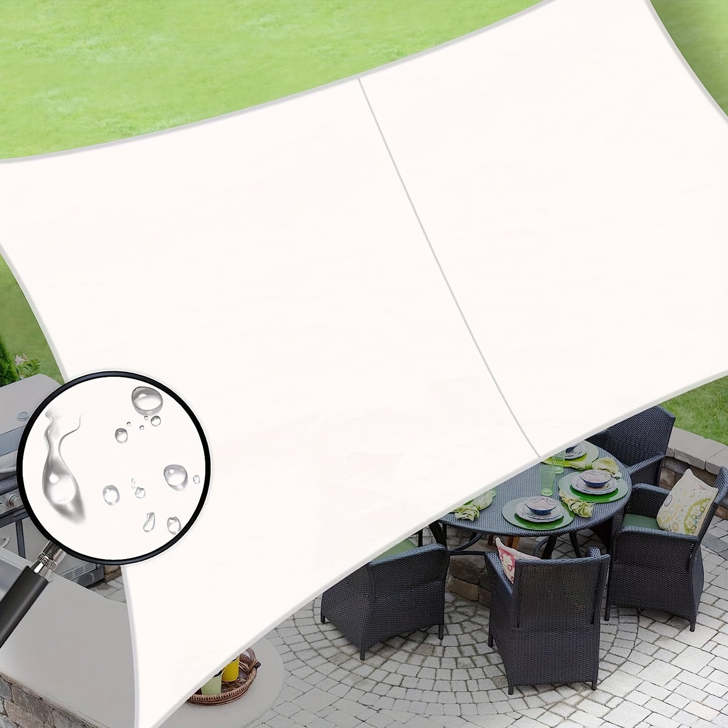 Waterproof Sun Shade Sail | UV Block Sunshade for Pool, Backyard, Yard Deck, Patio, Garden | 160-170gsm Polyester Fabric, 91- Shading Rate, Blackout Capability