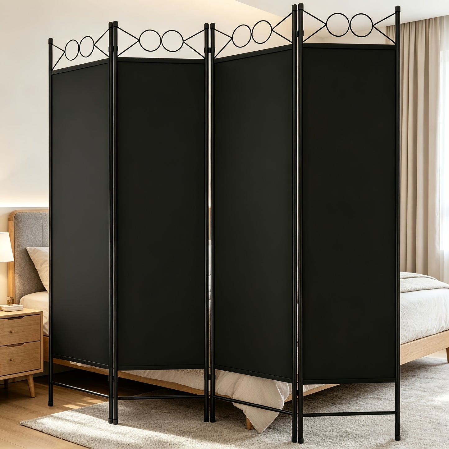 Room Divider, Folding Privacy Screen 4 Panels Portable Wall Divider Partition Room Dividers for Home Office Room Separation