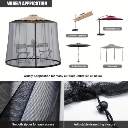 98-118 Inch Patio Umbrella Mosquito Net for Outdoor Shade and Protection detail image