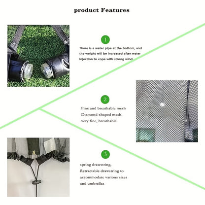 98-118 Inch Patio Umbrella Mosquito Net for Outdoor Shade and Protection detail image - detail view 9