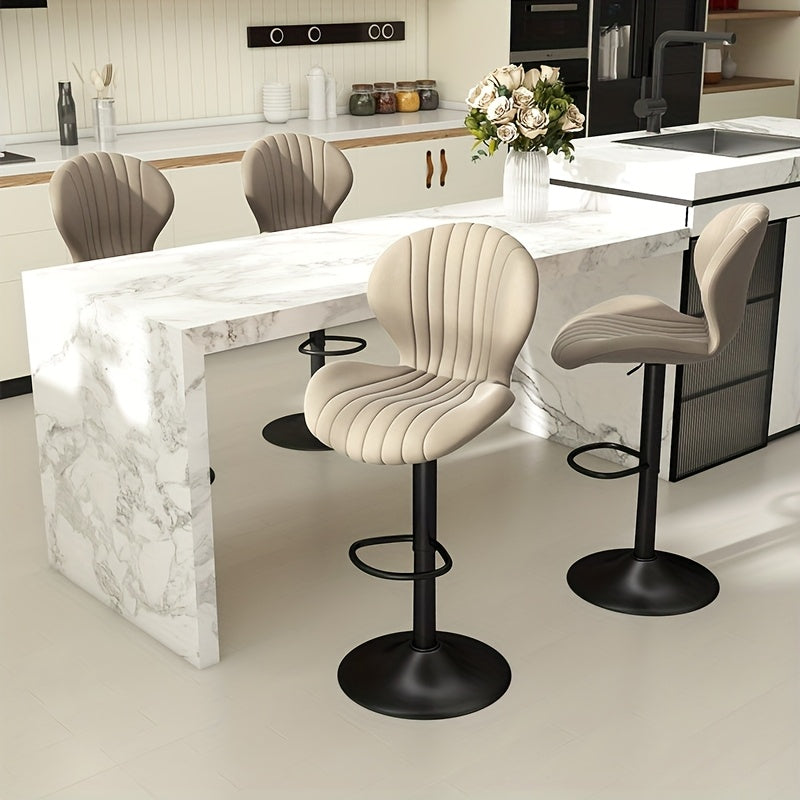Bar Stools Set Of 1/2/3/4, Modern Swivel Bar Chairs, Barstools Counter Height with High Backrest, Artificial Leather, Easy 3-5 Minute Assembly for Bar, Kitchen, Dining Room.