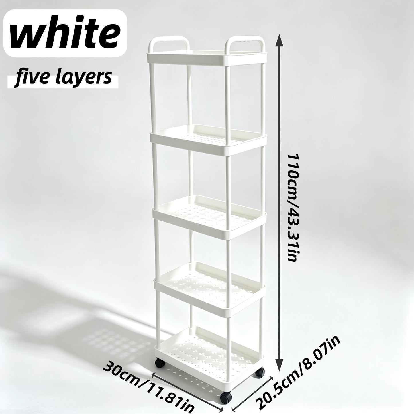 Multifunctional Trolley Rack Kitchen Bathroom Toilet Floor Multi-Layer Movable Storage Rack Practical Home Organization Modern Easy Design