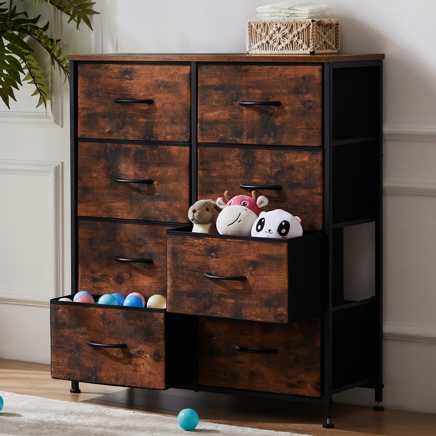 [Storage Cabinet Tower] 4/7/8/9-Drawer Home Display Cabinet, Storage Cabinet, Tall Dressing Table Fabric Storage Tower, Wooden Top, Suitable For Wardrobes, Entrances, Living Rooms, Can Be Purchased Individually Or Multiple As Needed