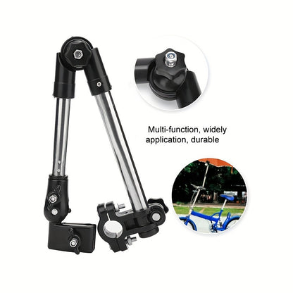 [Foldable Heavy Duty Metal] Upgraded Adjustable Stainless Steel Umbrella Stand | Foldable Swivel Design, Suitable for Wheelchairs, Bicycles Heavy Duty 100% Metal Frame | Sun And Rain Protection Safe Universal Installation Black Essential Outdoor Accessori