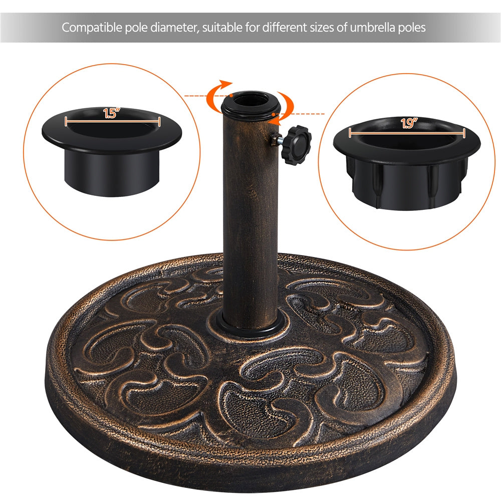 Costoffs 22lbs 17.5’’ Outdoor Patio Heavy Duty Market Umbrella Base Stand Round All Weather Umbrella Base
