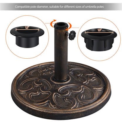 Costoffs 22lbs 17.5’’ Outdoor Patio Heavy Duty Market Umbrella Base Stand Round All Weather Umbrella Base