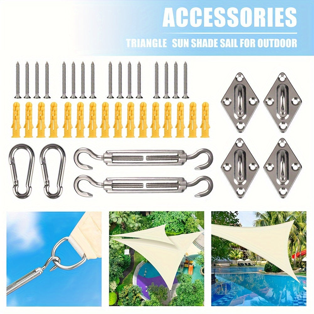 [Outdoor Garden Use] 24pcs Hardware Set for Installing Triangular Sun Shade Sails, Made of Stainless Steel for Outdoor Garden Use
