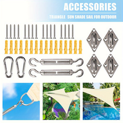 [Outdoor Garden Use] 24pcs Hardware Set for Installing Triangular Sun Shade Sails, Made of Stainless Steel for Outdoor Garden Use