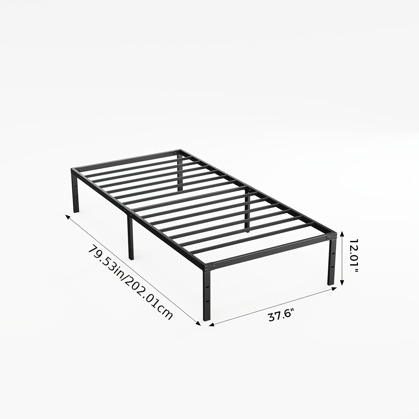 Metal Platform Bed Frame with Under Bed Storage 12 14 16 18 Inch Height Steel Slat Support No Box Spring Needed Twin Twin XL King Bedroom Furniture