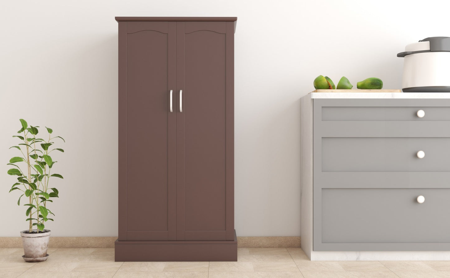 47 Inch Freestanding Pantry Cabinet with Adjustable Shelves - Kitchen Storage Cabinet Buffet Sideboard for Dining Room and Living Room