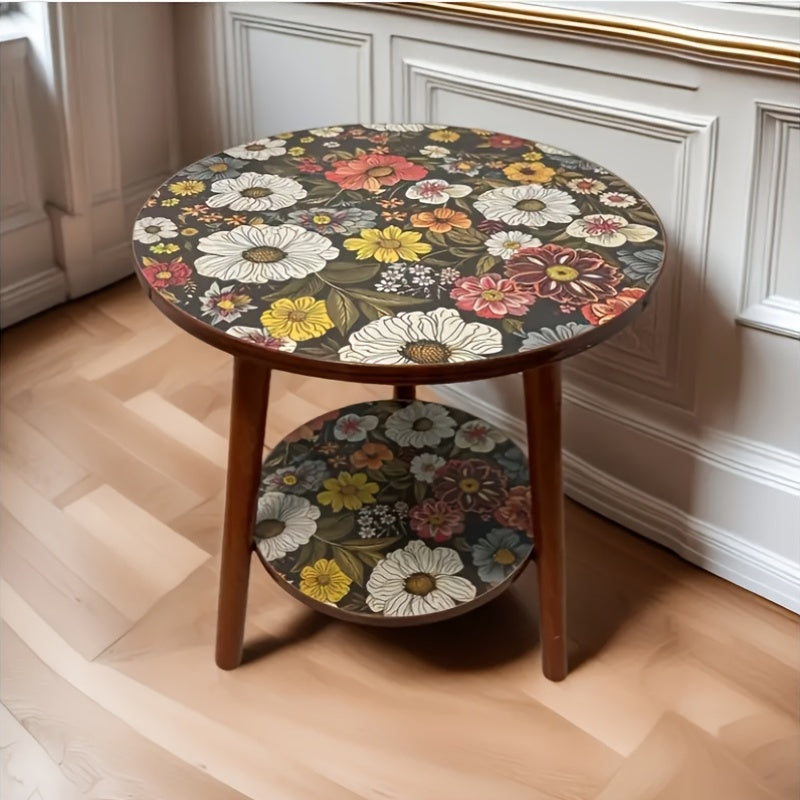 A Sofa Side Table | Mandala Flower Pattern Coffee Table, with Bright Flowers And A Sturdy Tabletop Design, A Multi-functional Storage Table Saves Space, Suitable for Living Rooms, Outdoors, Bedrooms Or Sofa Areas