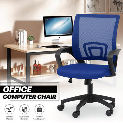 Mesh Office Home Chair, Mid Back Ergonomic Rolling Swivel Chair with Padded Seat and Armrest