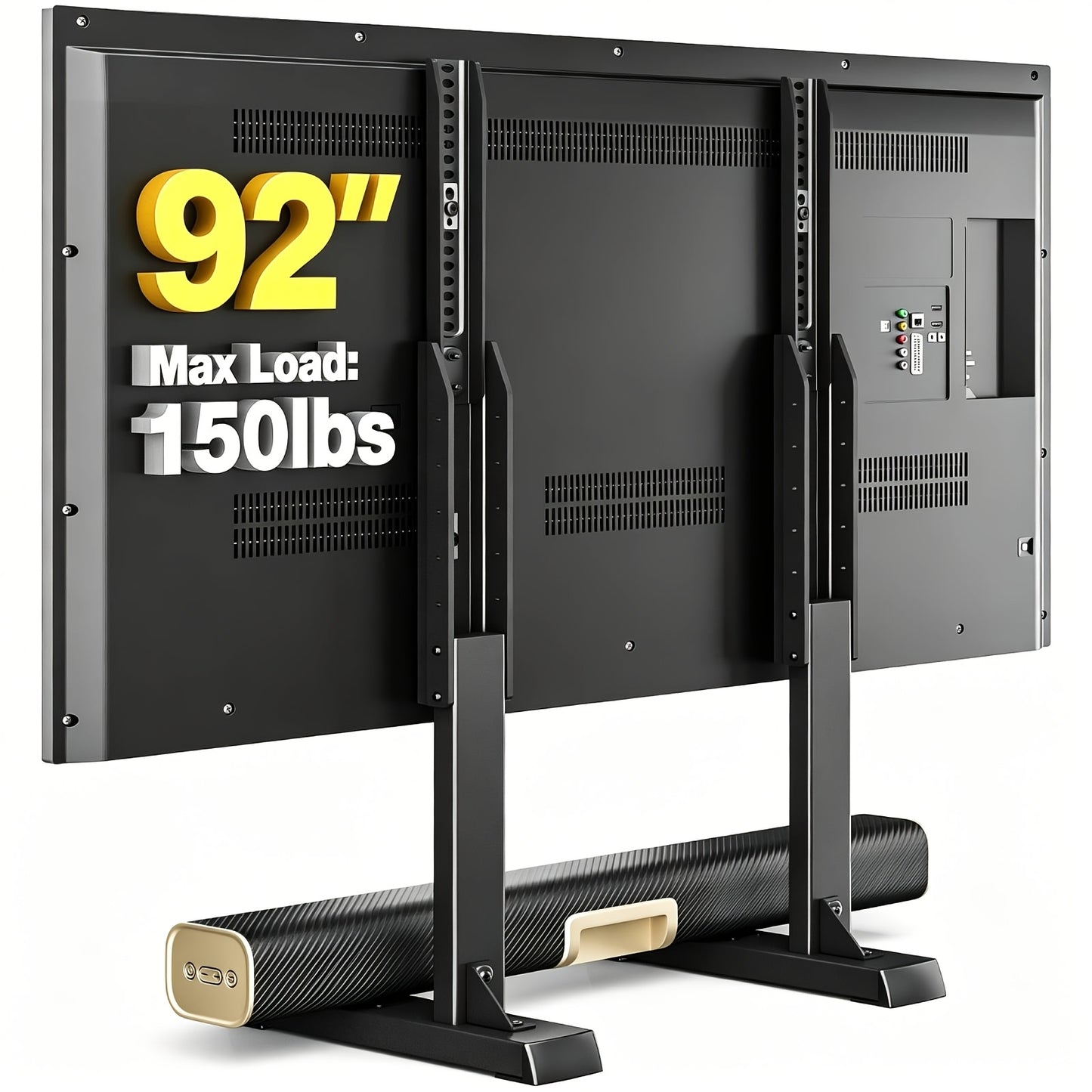 Universal TV Stand with Cable Management, Height Adjustable Legs for 37-92 Inch Flat/Curved Tvs, T