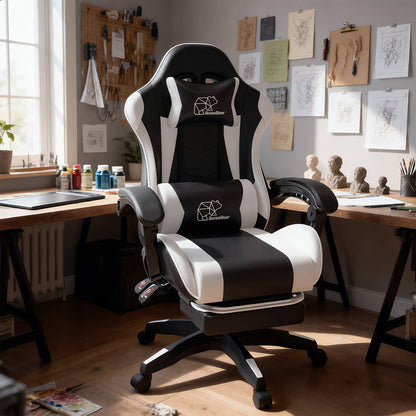 1pc with Footrest/without Footrest Chair, Suitable for Adults And Teenagers, Featuring A Lumbar Support, And Fixed Armrests. An Ergonomic Seat, Home Office Settings, Modern Gaming Chairs, High-quality Padding, Suitable for Home And Office Use