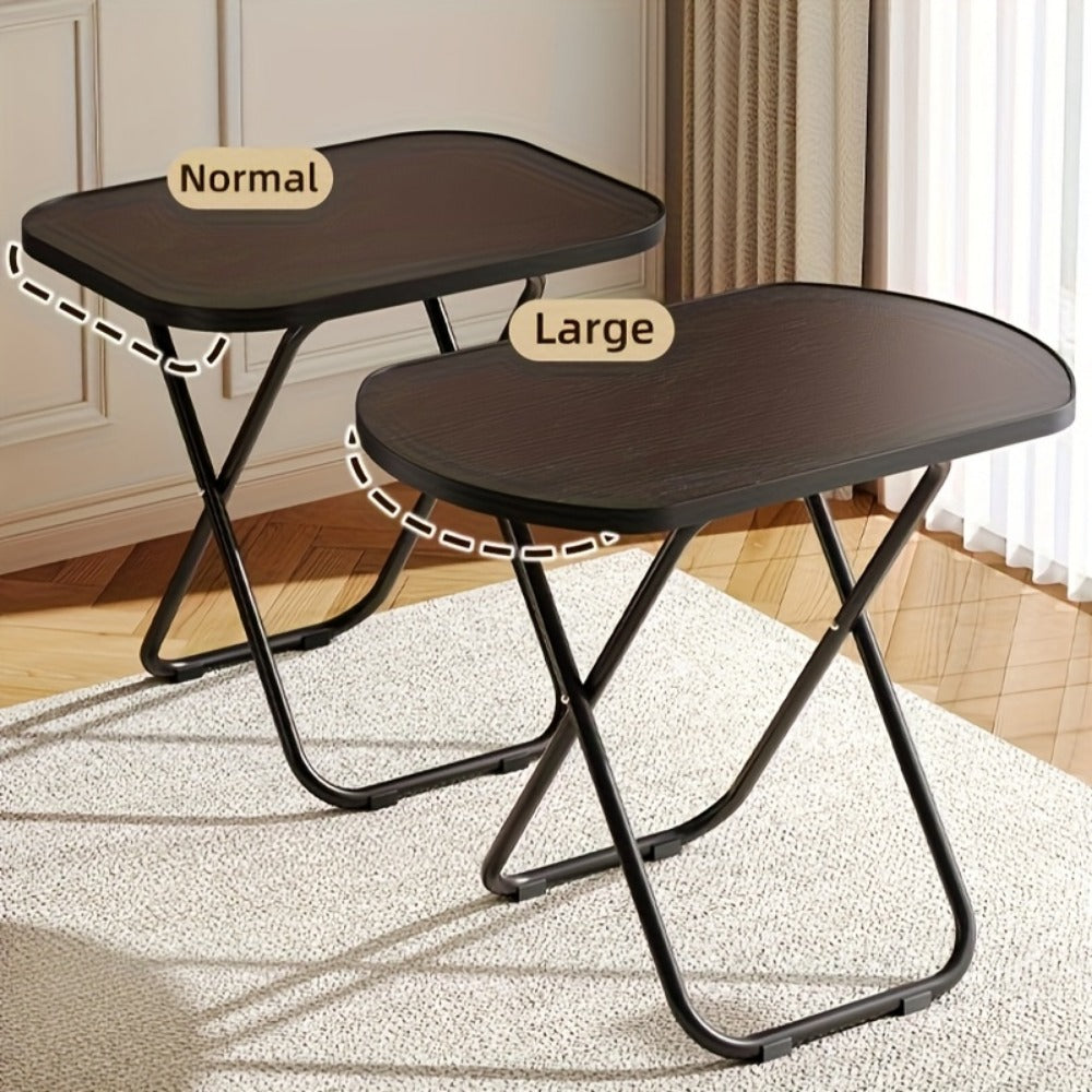 Folding Tray Table for Eating on Couch, Portable Lap Desk Snack Table for Bed Sofa Living Room Bedroom, Normal & Large Size, Black & White