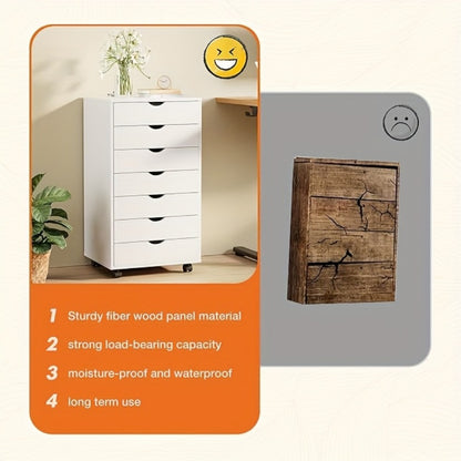 Rolling Storage Cabinet with Fabric Drawers on Wheels, 5 or 7 Drawer Organizer Cart for Office Bedroom Living Room, Large Capacity Mobile Dresser with Removable Cloth Drawers