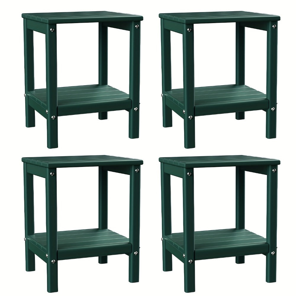 HDPE Adirondack Side Table Outdoor – Weather Resistant Rectangular End Table 15"x14"x18" for Adirondack Chair, Patio, Pool, Garden & Camping – 9 Colors, 1/2/4 Pack