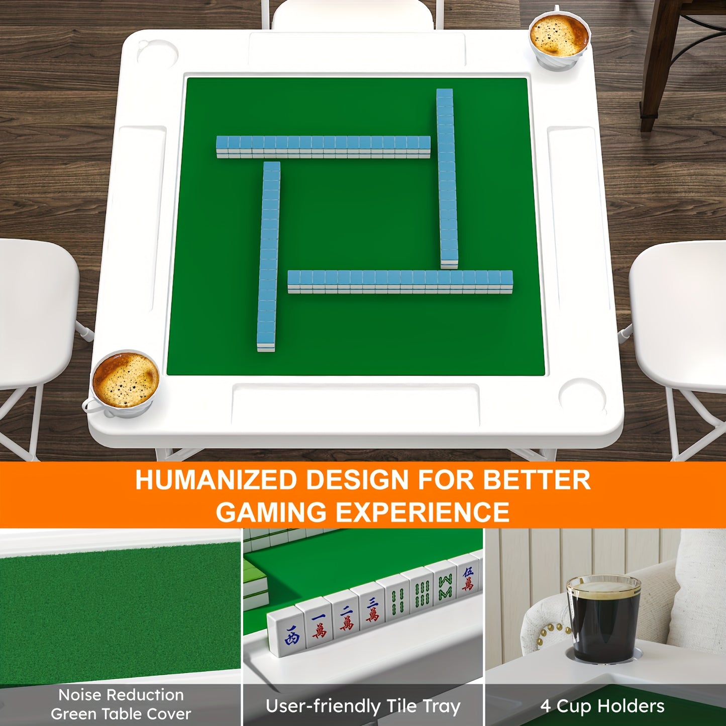 Folding Card Table, Mahjong Table Featuring Green Felt, Suitable for Card Games Like Mahjong, Poker, And Dominoes