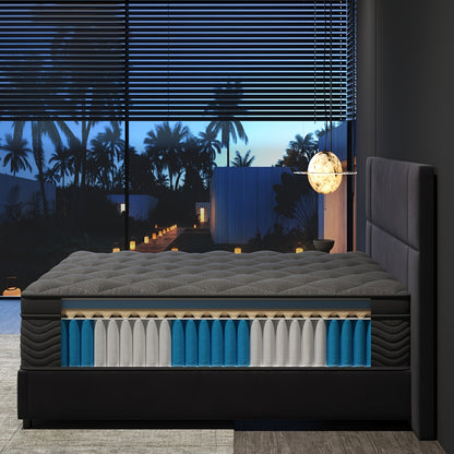 8inch 10inch 12 Inch 14 Inch Multilayer Hybrid Twin Full Queen King Size Mattress- Multiple Sizes & Styles Available, Ergonomic Design with Memory Foam And Pocket Spring, Medium Firm Feel