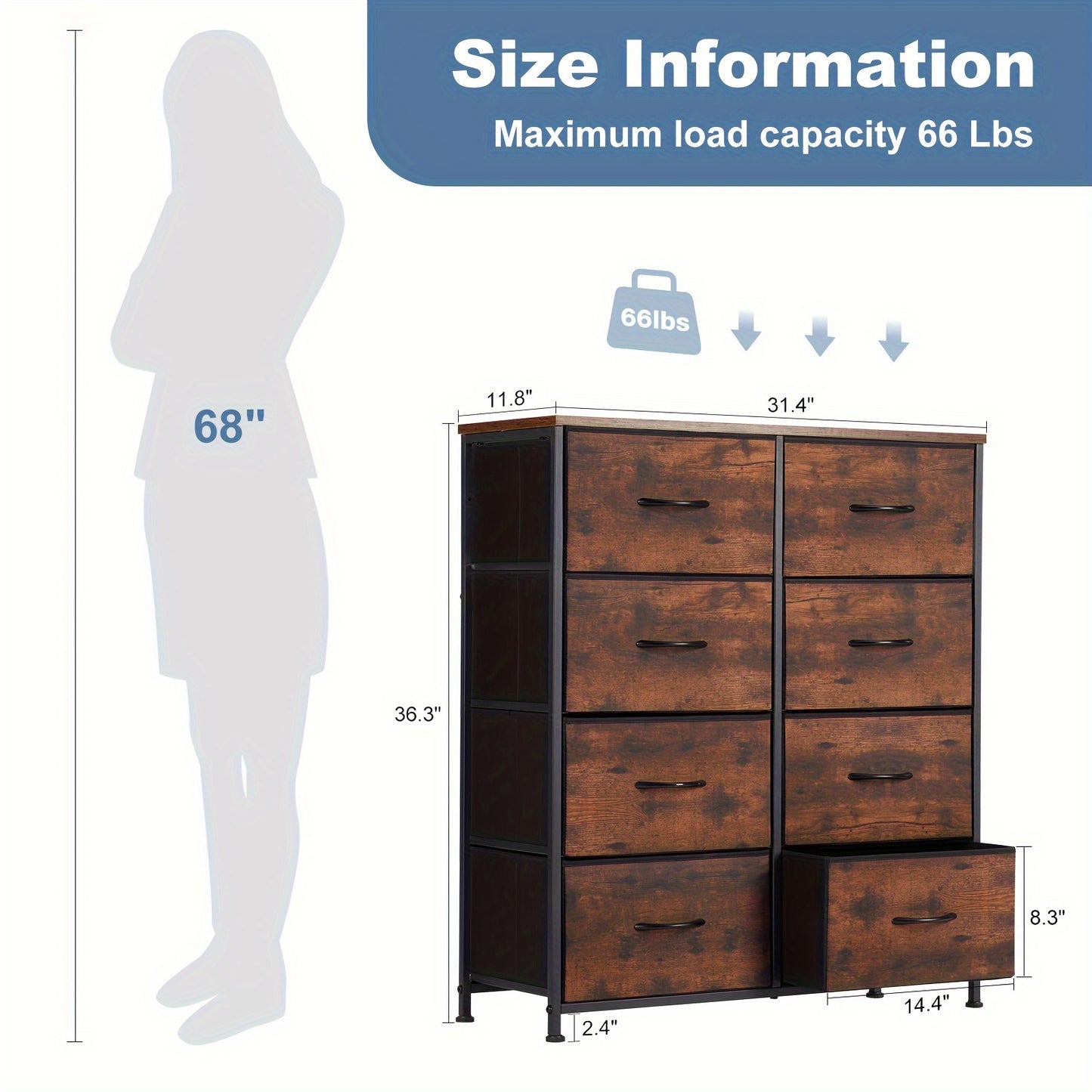 [Storage Cabinet Tower] 4/7/8/9-Drawer Home Display Cabinet, Storage Cabinet, Tall Dressing Table Fabric Storage Tower, Wooden Top, Suitable For Wardrobes, Entrances, Living Rooms, Can Be Purchased Individually Or Multiple As Needed