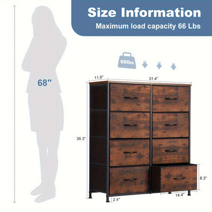 [Storage Cabinet Tower] 4/7/8/9-Drawer Home Display Cabinet, Storage Cabinet, Tall Dressing Table Fabric Storage Tower, Wooden Top, Suitable For Wardrobes, Entrances, Living Rooms, Can Be Purchased Individually Or Multiple As Needed