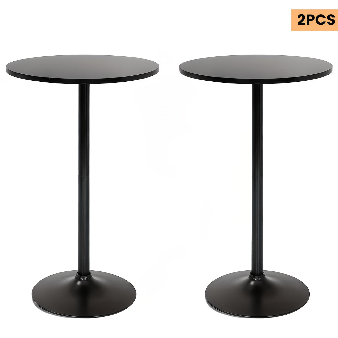 24" Top 2pcs/1pc Round High-Top Bar Table Indoor-outdoor Bistro Pub Table with Metal Structure Space-Saving Round Pub Table Modern Style Outdoor Furniture for Pub, Home, Kitchens, Dining Room, Party Roostertail Lounge- Easy Assembly