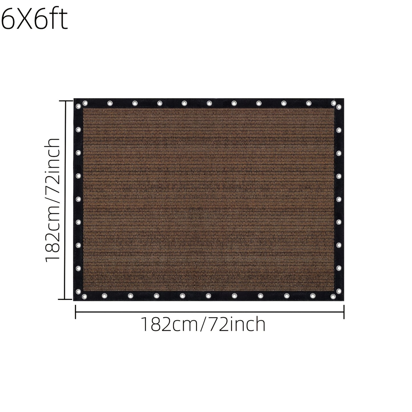6/8/10/12ft Shade Fabric, Sun Shade Cloth, 90% Shade Net, Shade Screen, Shade Cover, Privacy Screen with Grommets for Patio Garden Pergola Cover Canopy(Brown)