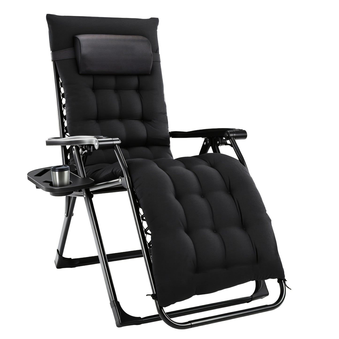 [Outdoor Camping Chair] 1/2Pack Zero Gravity Lounge Chairs For Outdoor Patio And Poolside With Pillows And Cup Holders - Foldable, Space-Saving, Easy To Carry, Outdoor Camping Chair, Suitable For Beach, Grass, Wild Camping