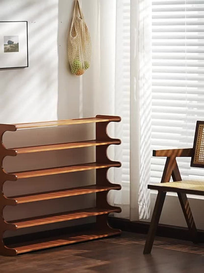 Bamboo Shoe Rack 3/5/6-Tier Freestanding Shoe Shelf, Modern Minimalist Shoe Storage for Entryway Living Room Bedroom, Space-Saving Easy Assembly Shoe Organizer for Small Spaces – Natural Brown
