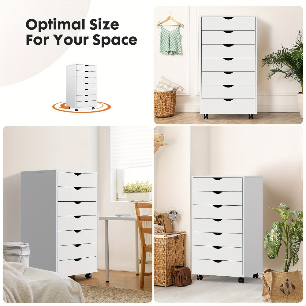 Rolling Storage Cabinet with Fabric Drawers on Wheels, 5 or 7 Drawer Organizer Cart for Office Bedroom Living Room, Large Capacity Mobile Dresser with Removable Cloth Drawers