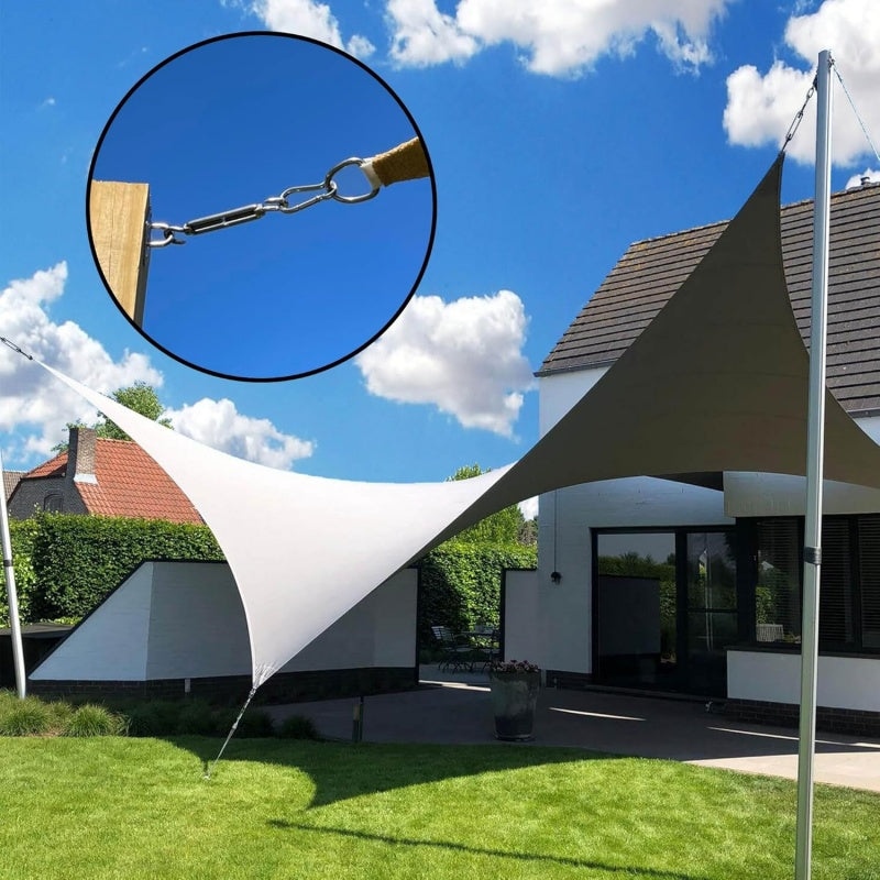 44 Pcs Shade Sail Hardware Kit, 6 Inch Outdoor Sun Sail Accessories, 304 Stainless Steel Turnbuckles & Brackets for Triangle/Rectangle Sails, Patio Canopy Installation Hardware Set Waterproof