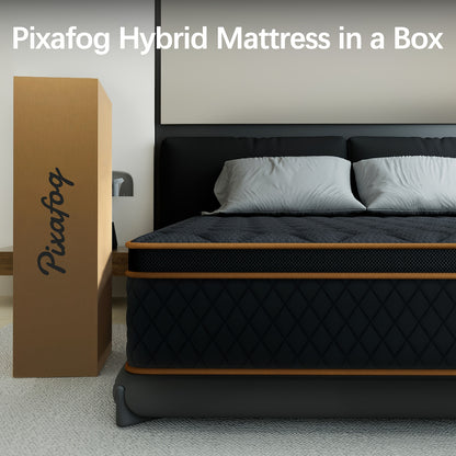 Hybrid Pocket Coil Memory Foam Mattress, 4/10/12/14 Inch Cooling Gel Layer, Twin Full Queen King Sizes, Medium Firm Pressure Relief, Motion Isolation Roll Compressed Box Mattress