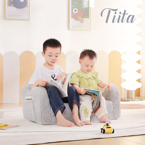 Tiita Kids Sofa Chair, 2 In 1 Fold Out Couch, Comfy Kids Sofa For Playroom-Extra Soft 2 Seats, Glow In The Dark Children Couch To Lounger For Girls Boys