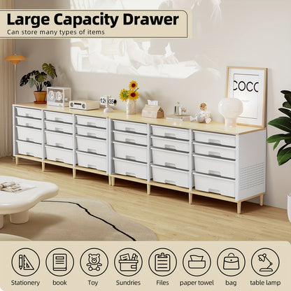 [12-Drawer Storage Cabinet] TOOLF 12-Drawer Storage Cabinet with Tabletop, Cube Organizer for Home And Office, Ideal for Living Room, Bedroom, Classroom, Playroom, And Craft Room