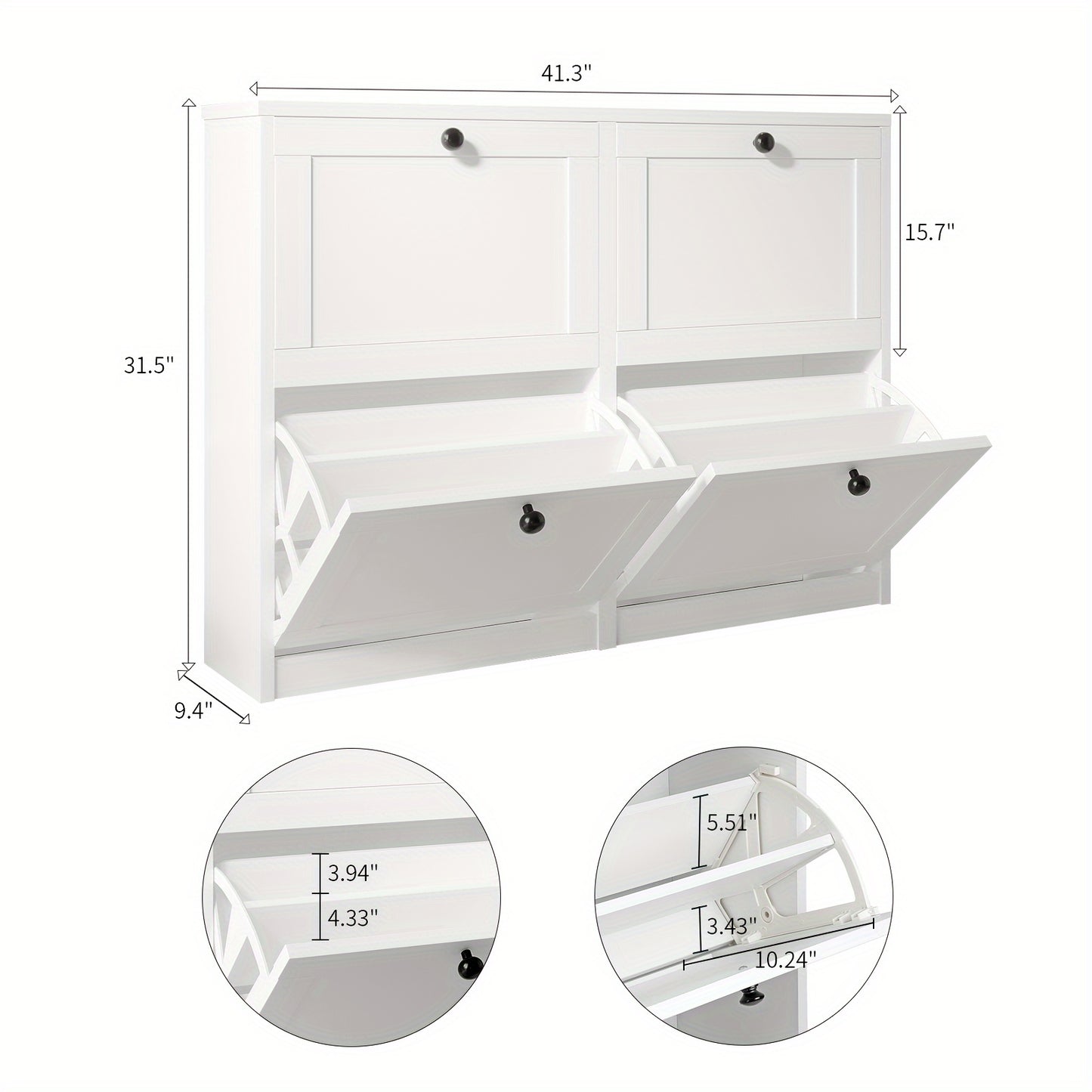Shoe Organizer with 2/3/4 Flip Drawer, Shoe Rack for Entry, Hallway, Living Room, Bedroom