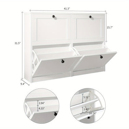 Shoe Organizer with 2/3/4 Flip Drawer, Shoe Rack for Entry, Hallway, Living Room, Bedroom