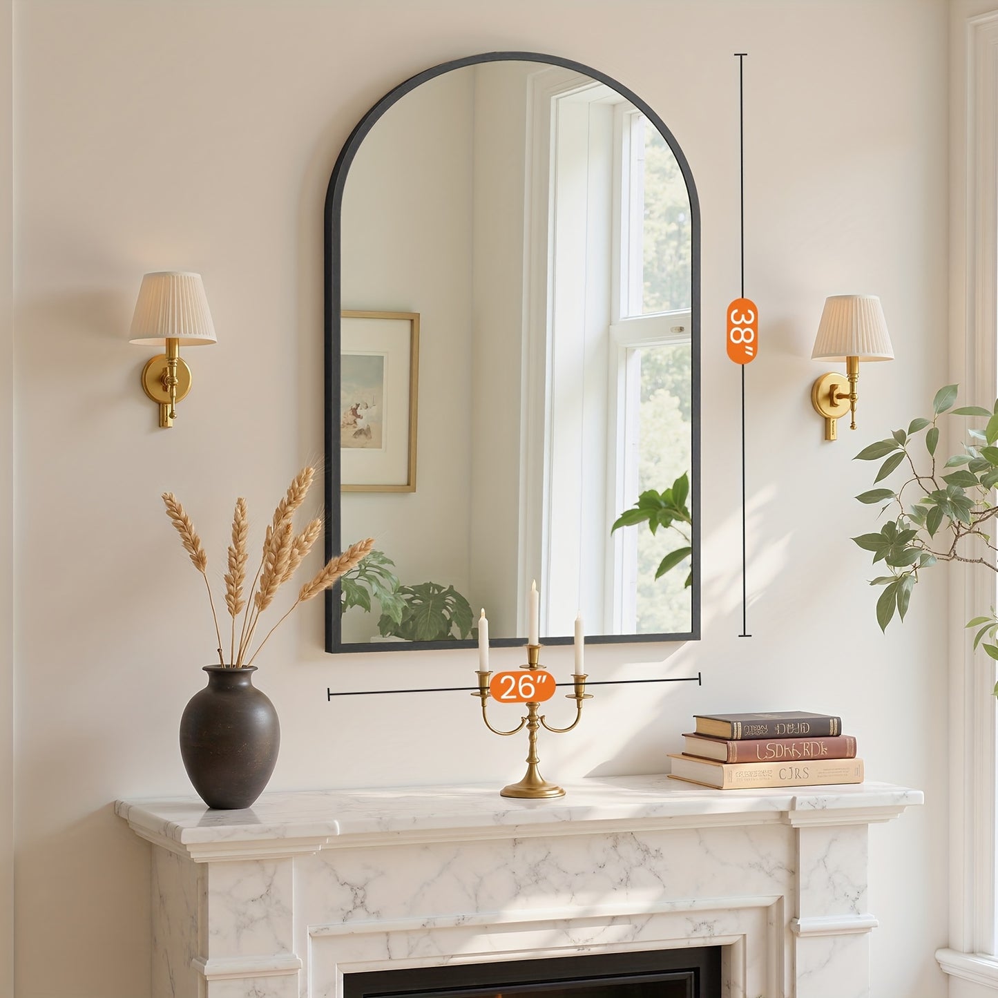 Arched Straight Bathroom Mirror Wall Mirror - an Ideal Choice for Bathroom Entrances and Bedrooms with True Reflection and No Deformation