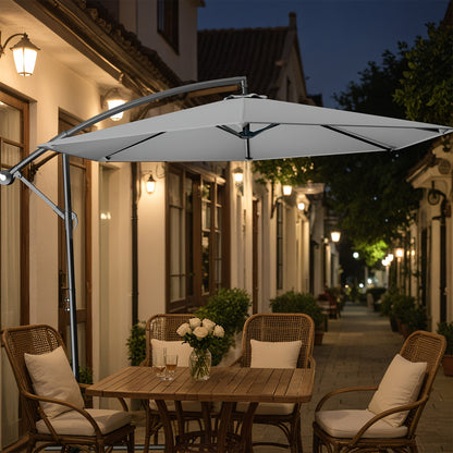 Victone Patio Umbrella 10FT Outdoor Market Sun Shade, Heavy Duty Cantilever Umbrella with Wind Vent & Tilt Function, Waterproof Sun Protection for Garden, Pool, Beach, Easy Push Button Tilt