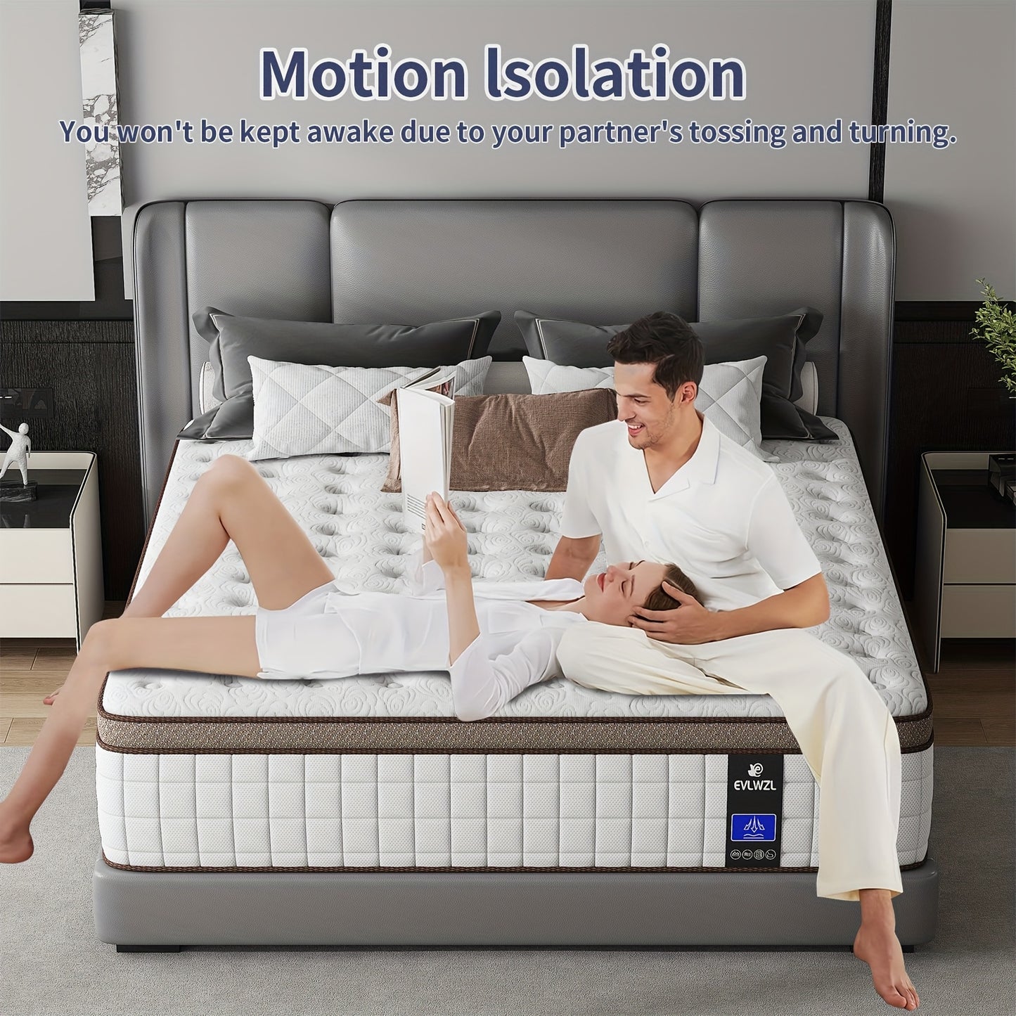8In/10In/12In/14In Twin/Full/Queen/King Mattress | Memory Foam And Spring Hybrid, Medium Firm, Fiberglass-Free And Odorless, Breathable with Lumbar Support, Box-Packed for Bedrooms, Guest Rooms And Hotels
