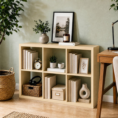 Cube Storage Bookshelf 2 3 4 6 8 9 Cube Open Display Cabinet Thick Frame Floor Standing Bookcase with Anti-Tip Kit for Living Room Bedroom Study, 4 Colors