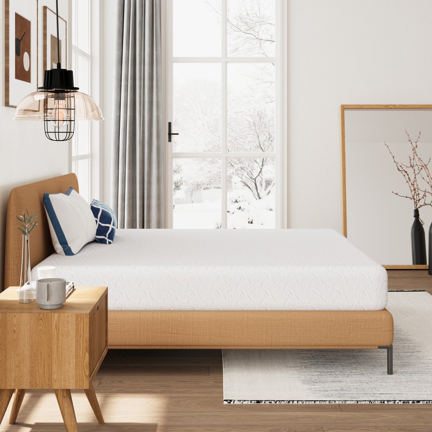 Dyonery 6/8/10 Inch Memory Foam Mattress,Medium Firm Mattress in a Box, Gel Green Tea Mattress, Twin Full Twin XL Queen King