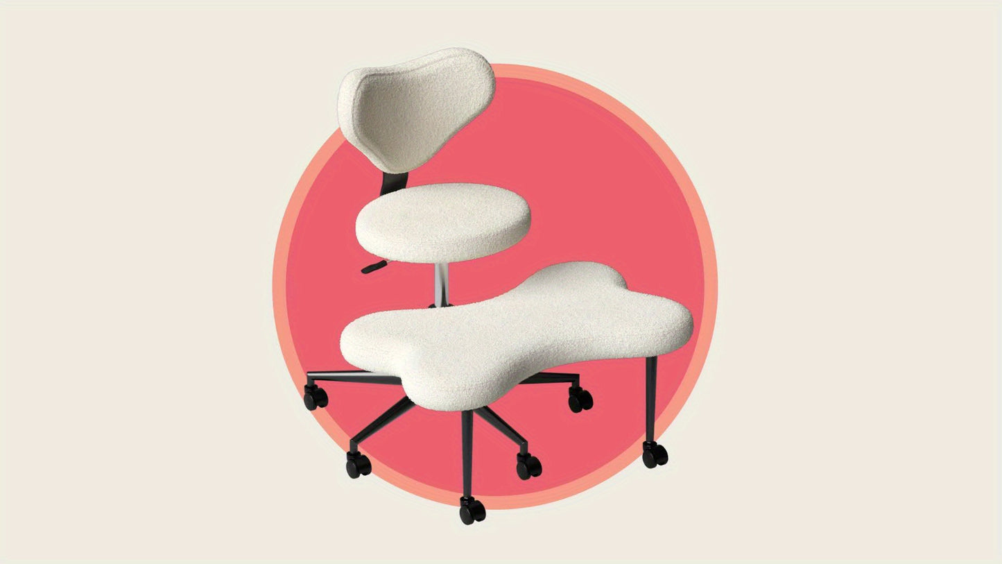 Cross Legged Chair - Meditation Chair With Wheels, ADHD Chair, Height Adjustable Seat, Adjustable Stool, Ergonomic Back Support, Flexible Design, Velvet And Faux Leather Black, Perfect Christmas Gift For Fidgety Sitters And Yoga Lover