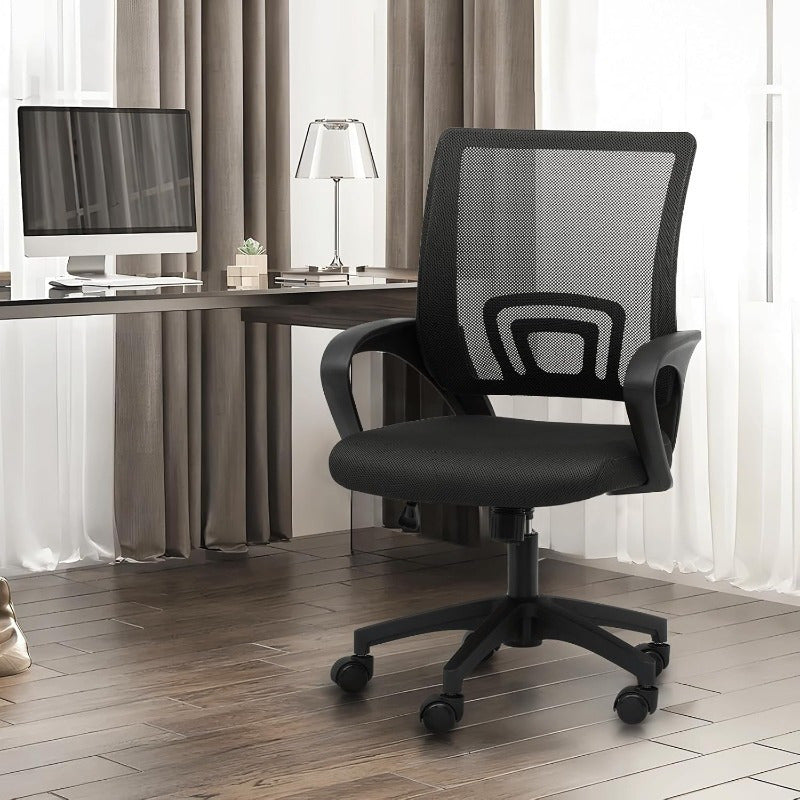 Office Chair Ergonomic - Mesh Desk Chair with Lumbar Support & Wide Seat (300Lbs Capacity) Adjustable Height, Swivel Wheels - for Home Office, Gaming, Bedroom
