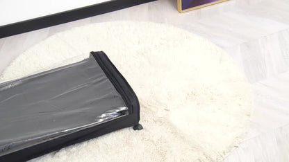 Rolling Under-Bed Storage Drawer with Wheels | Metal Frame, Bedroom Organizer for Clothes, Blankets, Shoes & Bedding – Gray & Black, 1pc or 2pc